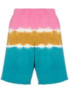 The Elder Statesman Dip Dye Sweat Shorts - Pink/sun Yellow/teal