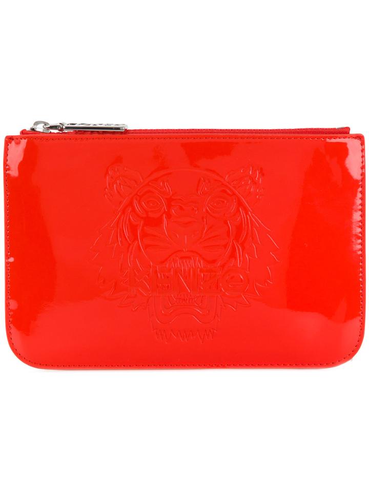 Kenzo Tiger Embossed Clutch - Yellow & Orange