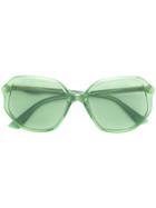 Gucci Eyewear Clear Oversized Sunglasses - Green