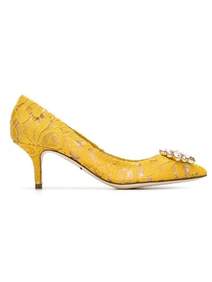 Dolce & Gabbana Bellucci Taormina Lace Pumps - Yellow