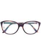 Cartier - Round Frame Glasses - Women - Acetate - One Size, Brown, Acetate