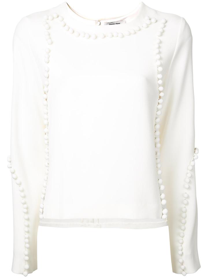 Donnah Mabel Spheres Applique Top, Women's, Size: 1, White, Triacetate/polyester