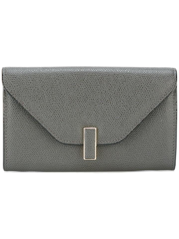 Valextra Textured Clasp Wallet - Grey