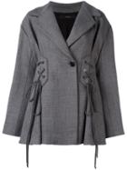Ellery Corset Detail Blazer, Women's, Size: 8, Grey, Silk/polyamide/viscose/wool