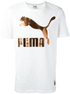 Puma Logo Print T-shirt, Men's, Size: Small, White, Cotton