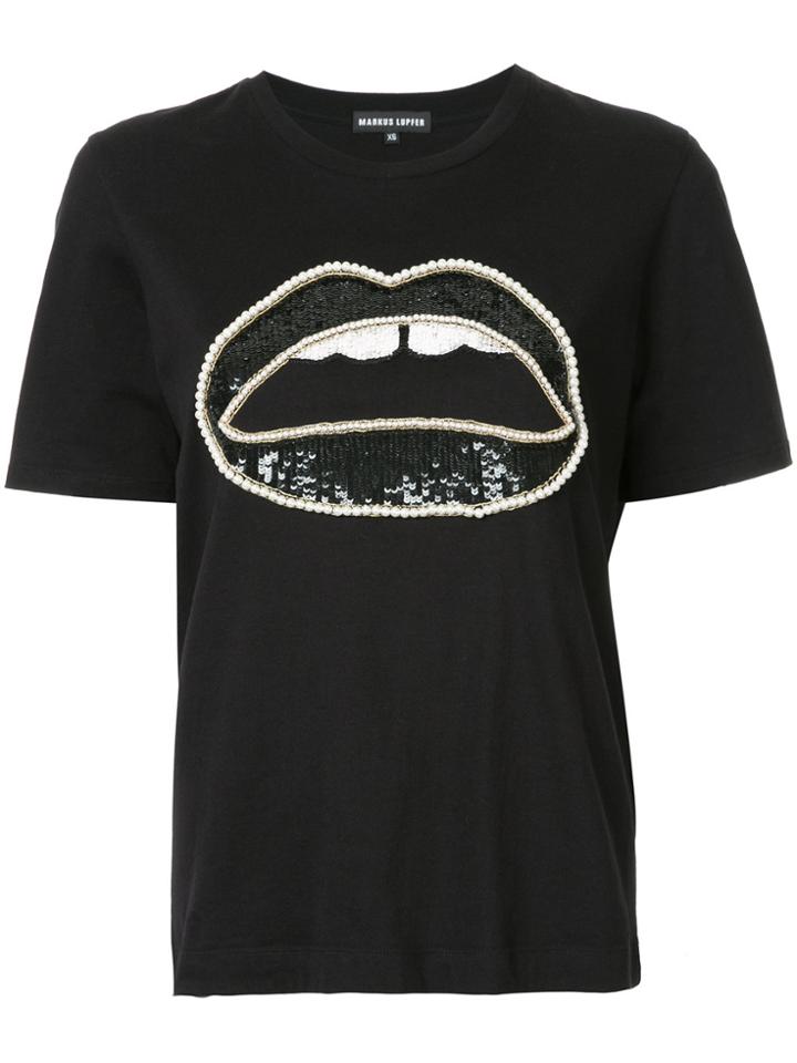 Markus Lupfer Lip Print T-shirt - Black