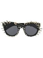Kuboraum Stud Embellished Oversized Sunglasses - Black