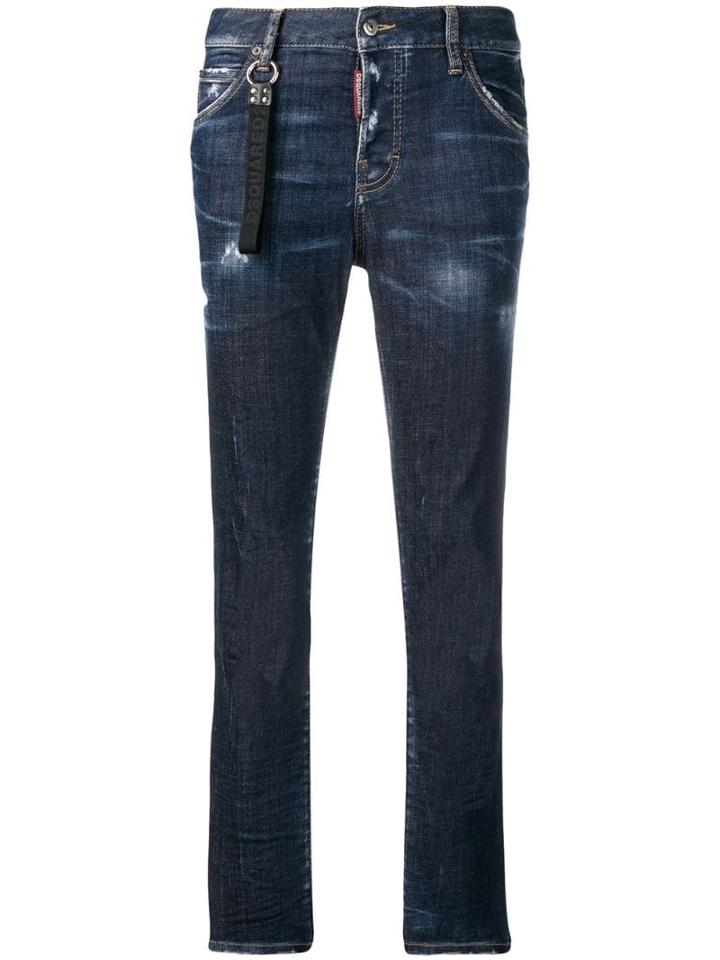 Dsquared2 Logo Strap Jeans - Blue