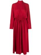 Valentino Drawstring Long Dress - Red