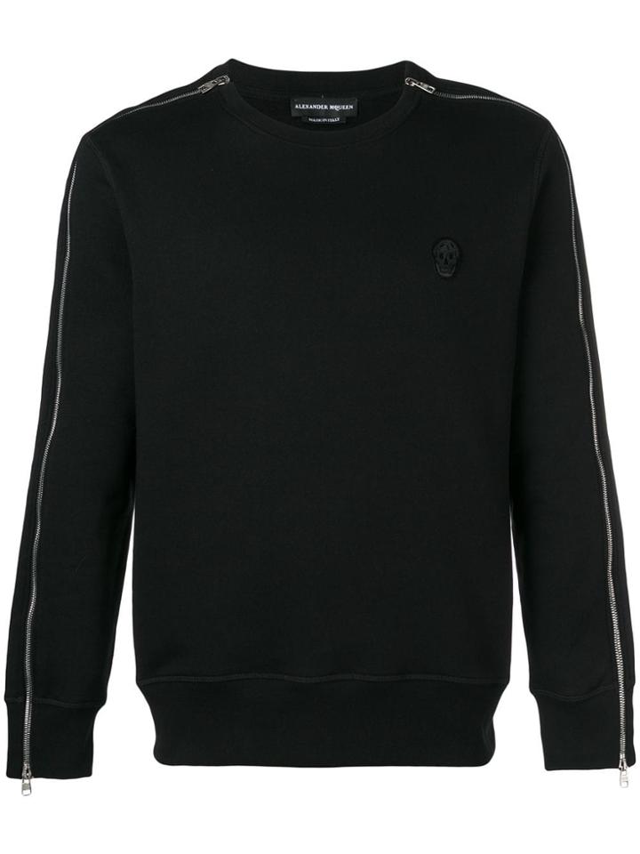 Alexander Mcqueen Side Zip Sweatshirt - Black