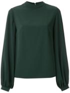 Olympiah Mock Neck Blouse - Green