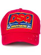 Dsquared2 Brothers Baseball Cap, Men's, Red, Cotton