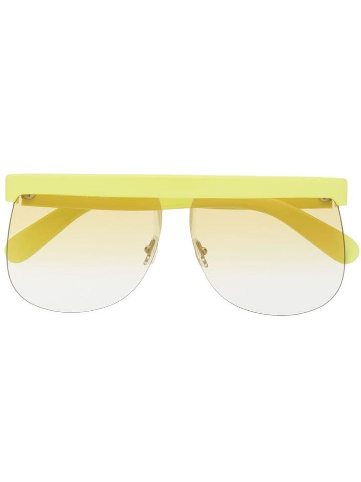 Courrèges Oversized Frame Sunglasses - Yellow