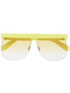 Courrèges Oversized Frame Sunglasses - Yellow