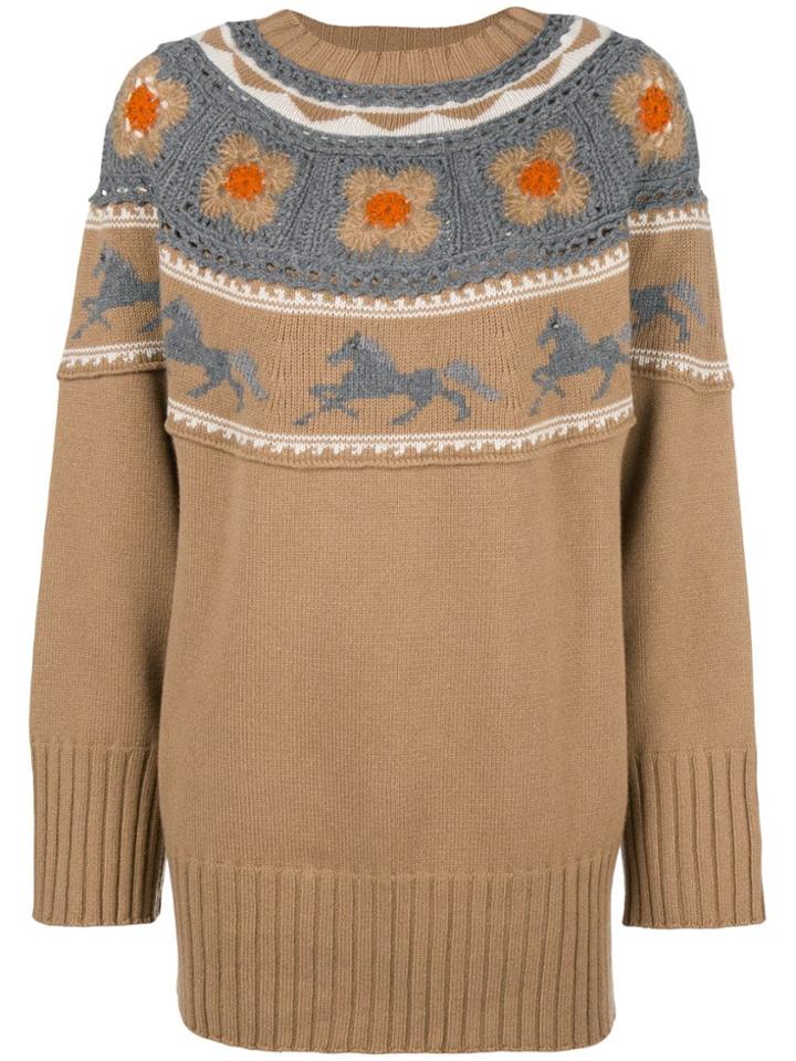 Alberta Ferretti Oversized Jumper - Nude & Neutrals