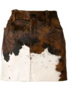 Saint Laurent Calf Leather Skirt - Brown