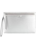 Dkny Zipped Metallic Clutch