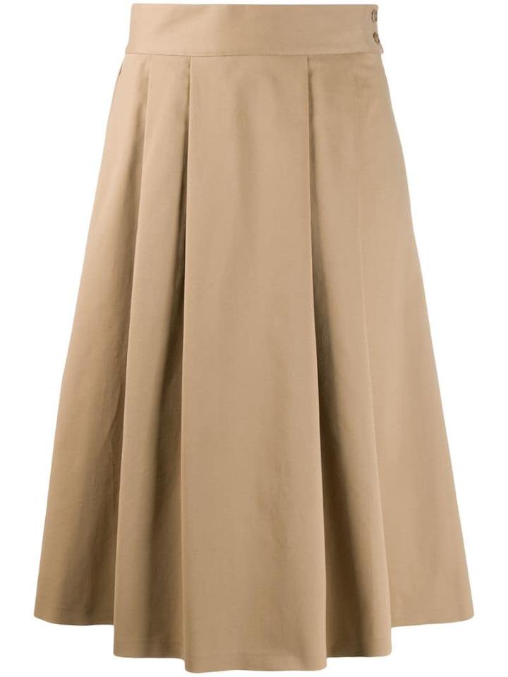 Aspesi Pleated A-line Skirt - Neutrals