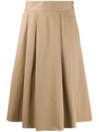 Aspesi Pleated A-line Skirt - Neutrals