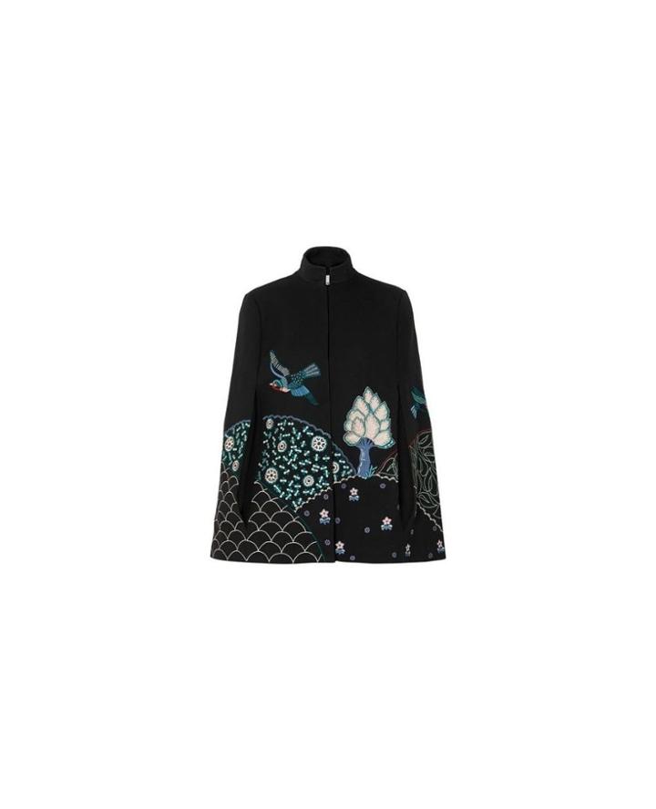 Vilshenko Embroidered Twill Cape - Unavailable