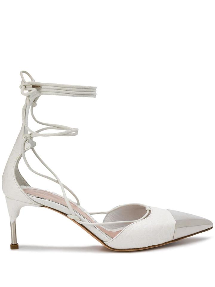 Alexander Mcqueen Metal Toe Cap Pumps - White