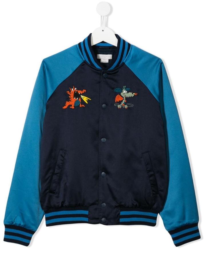 Stella Mccartney Kids Teen Embroidered Bomber Jacket - Blue