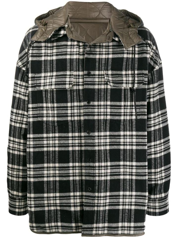 Juun.j Hooded Shirt Jacket - Black