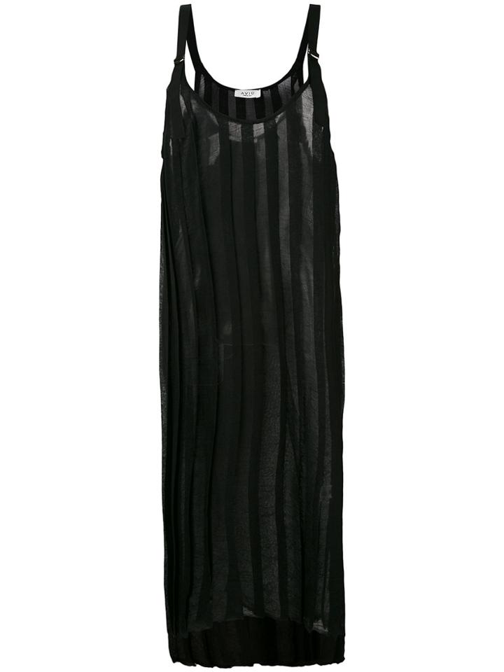 Aviù Pleated Midi Dress - Black