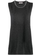 D.exterior Lurex Neckline Jumper - Grey