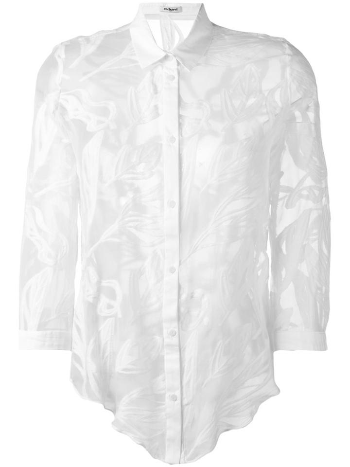 Cacharel - Sheer Leaf Print Shirt - Women - Silk/cotton - 40, White, Silk/cotton