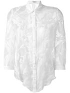 Cacharel - Sheer Leaf Print Shirt - Women - Silk/cotton - 40, White, Silk/cotton