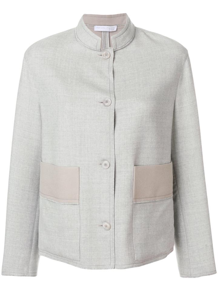 Fabiana Filippi Mandarin Collar Jacket - Grey