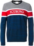 Iceberg Colour-block Logo Patch Sweater - Blue