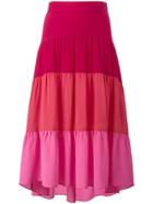 Peter Pilotto Tiered Asymmetrical Skirt - Pink & Purple