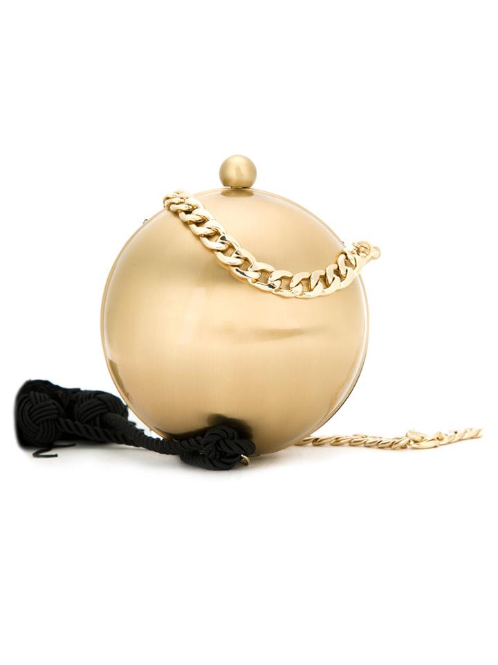 Isla Tassel Detailing Oval Clutch Bag - Yellow & Orange