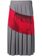 Calvin Klein 205w39nyc Fringed Pleated Midi Skirt - Grey