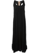 No21 Pleated Maxi Dress, Women's, Size: 44, Black, Silk/acetate
