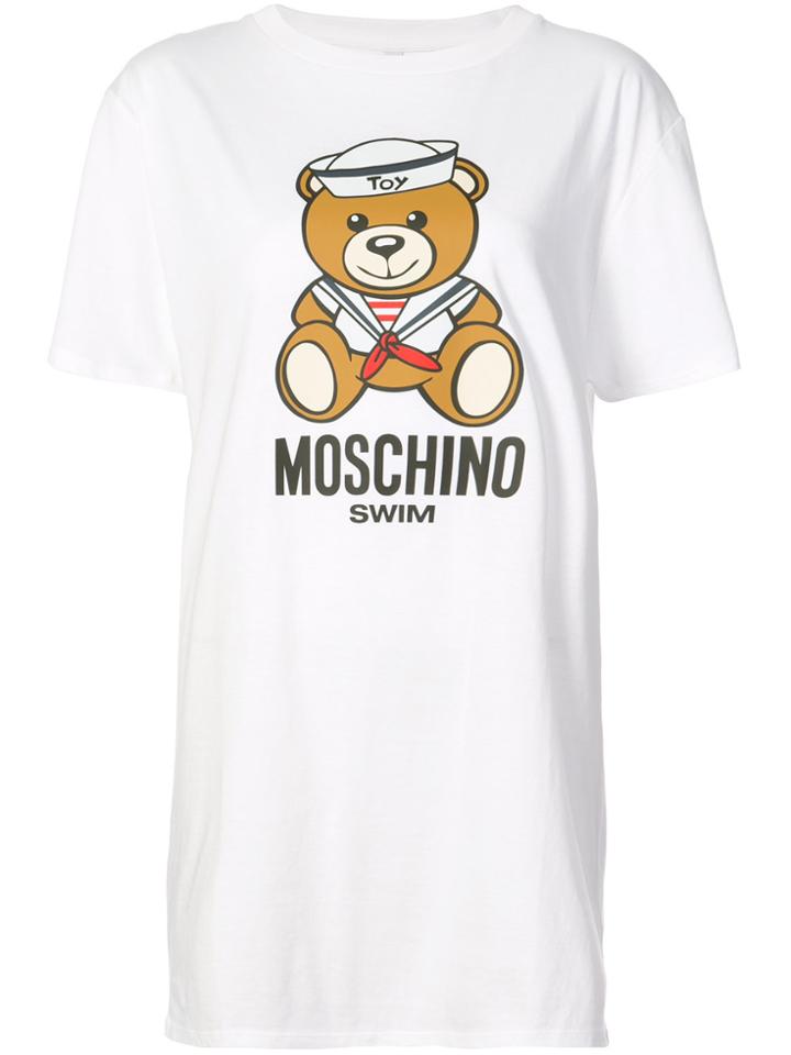 Moschino Long Line Teddy T-shirt - White