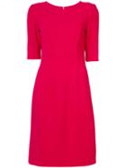 Oscar De La Renta Jewel Neck Dress - Pink & Purple