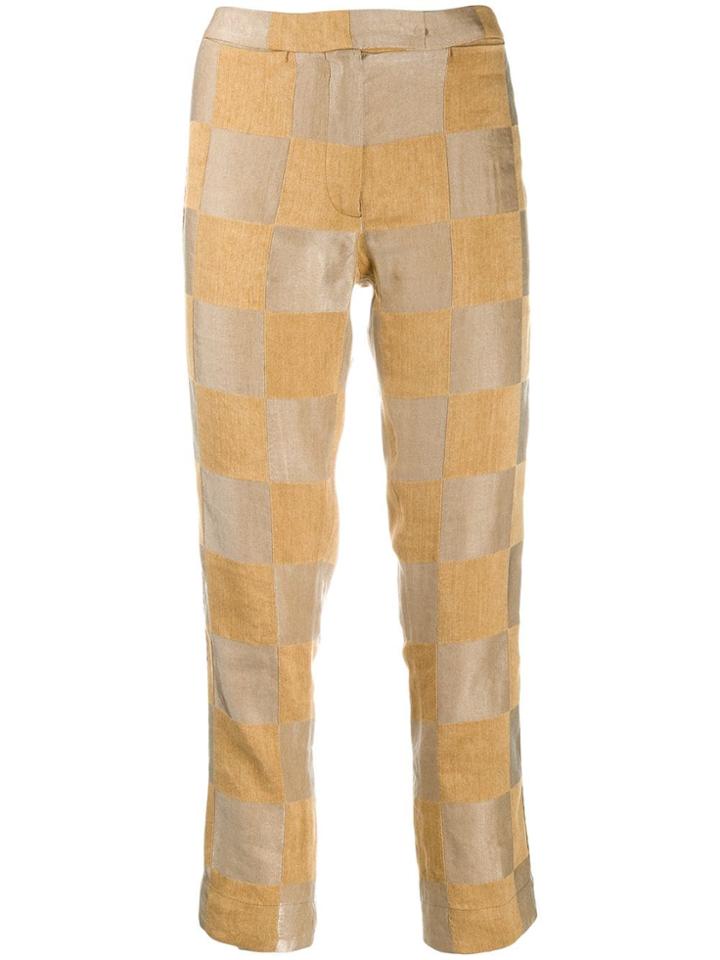 Ann Demeulemeester Checkered Tailored Trousers - Neutrals