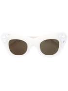 Vera Wang Embellished Cat Eye Sunglasses, White, Acetate