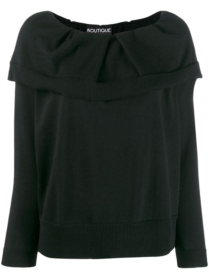 Boutique Moschino Foldover Neck Jumper - Black