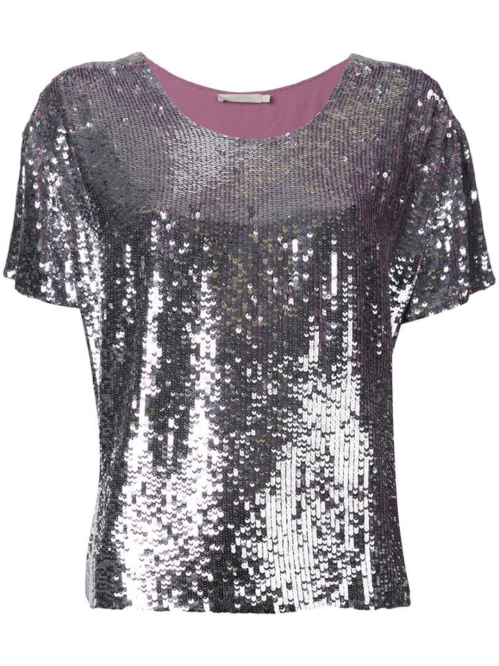 Amen Sequined T-shirt, Women's, Size: 42, Grey, Viscose/polyester