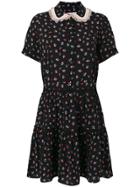 Essentiel Antwerp Floral Pan Collar Mini Dress - Black