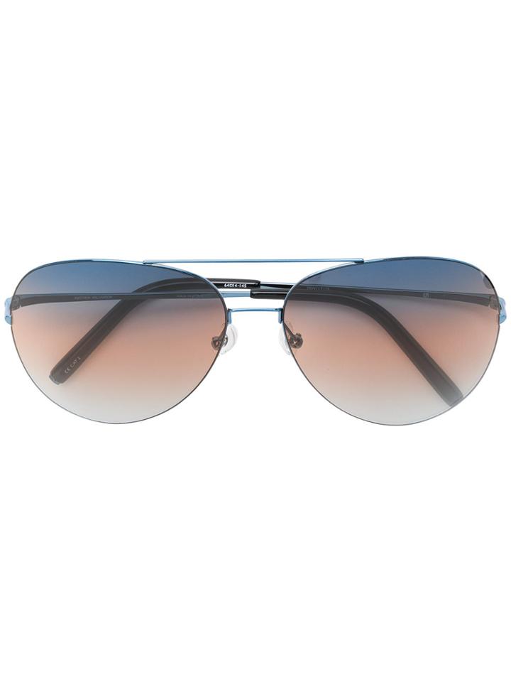 Matthew Williamson Stripe Lense Aviator Sunglasses - Black