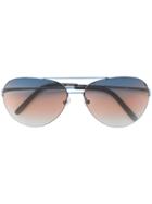 Matthew Williamson Stripe Lense Aviator Sunglasses - Black