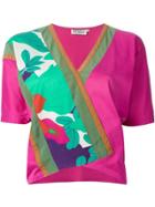 Gianfranco Ferre Vintage Cross Over Front Top - Pink & Purple