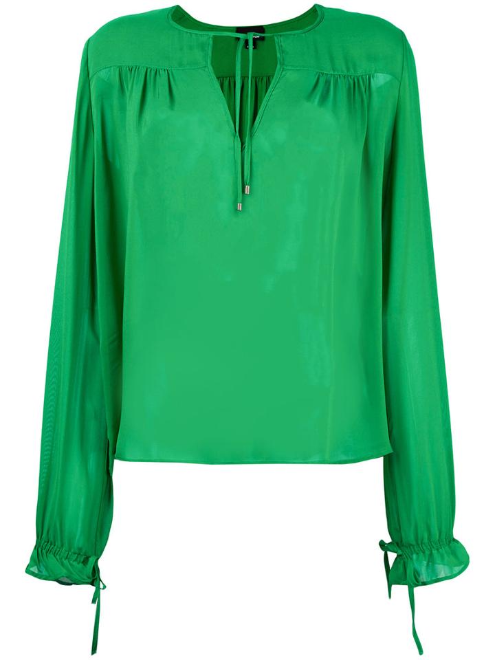 Just Cavalli Peasant Blouse, Women's, Size: 42, Green, Viscose