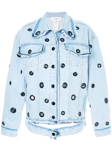 Lalo Eyelet Detailed Oversized Denim Jacjet - Blue