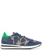 Philippe Model Camo Print Lace Up Sneakers - Blue